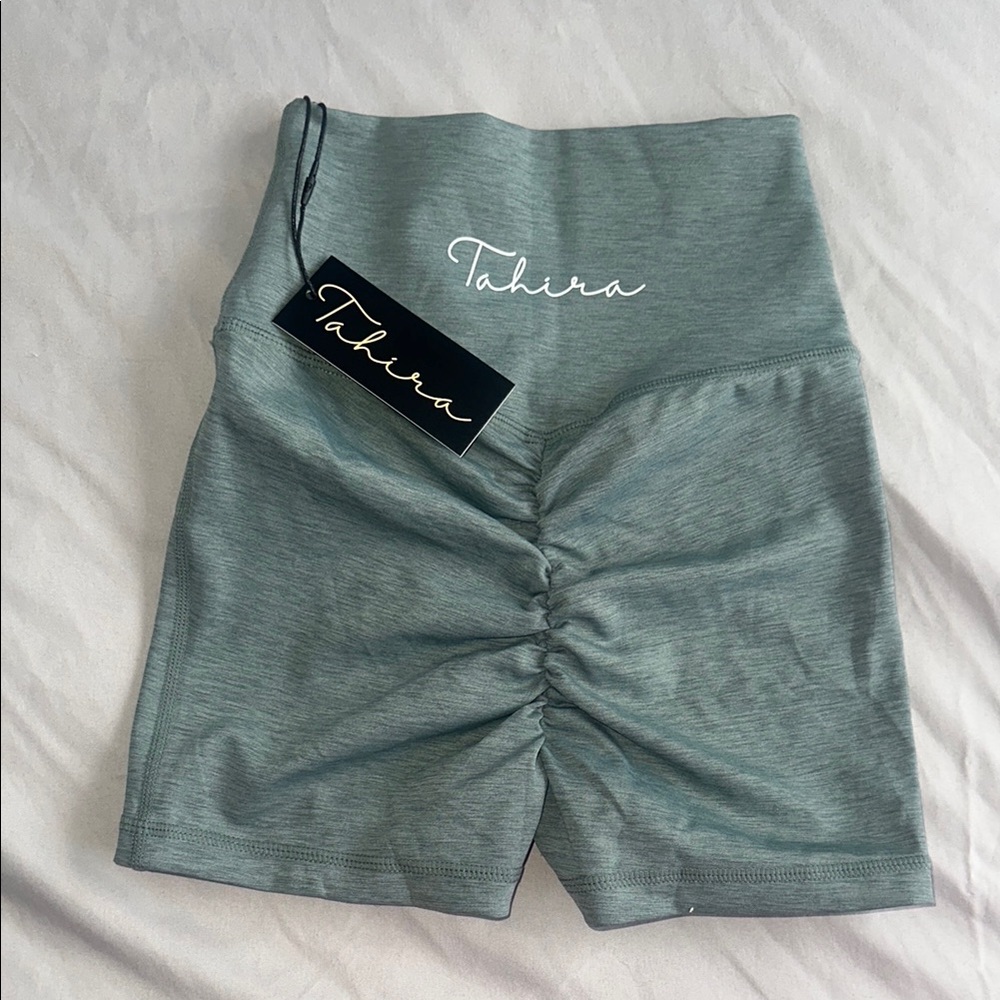 Tahira Green Scrunch Shorts